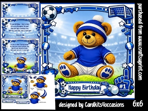 Ted tastic Birthday blue 6x6