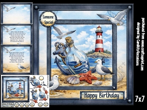 Anchor Gulls and Ocean
