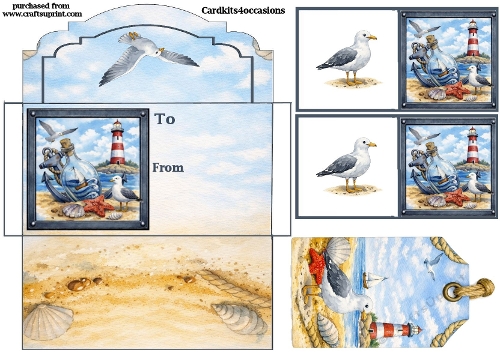 Seaside Money envelope and gift tags