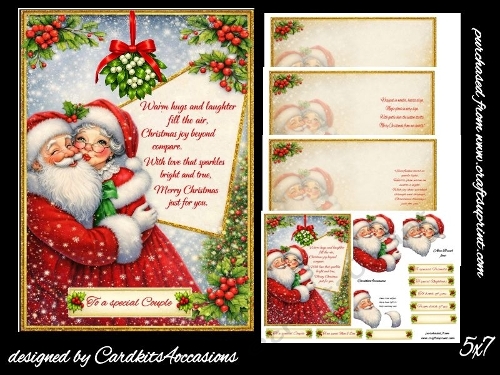 Festive hugs and laughter 5x7