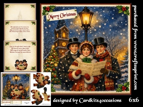 Sing joy through winters night 6x6