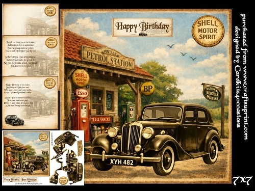 A vintage petrol station