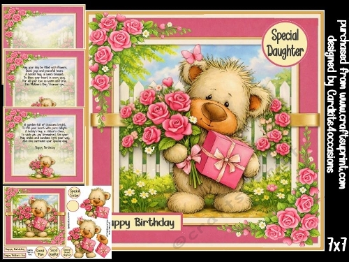 Roses amd a Teddy hug