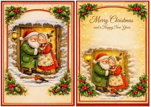 Happy Christmas couple A5