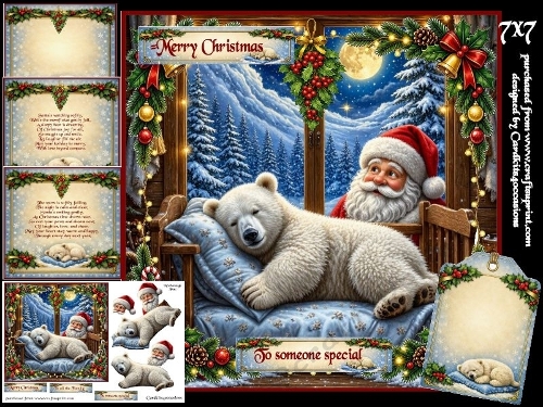 Santa watches a sleepy Bear