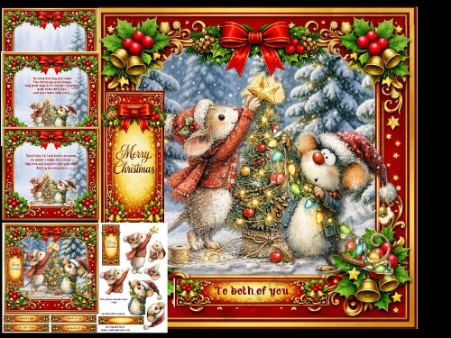 Christmas Mice decorate the tree