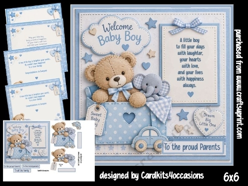 Welcome baby boy 6x6