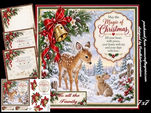 Festive Deer and Hare