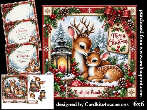 Festive Deer 6x6