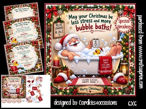 Santas bubble bath 6x6
