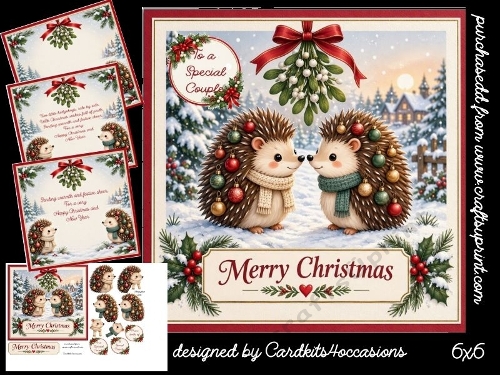 Festive Hedgehogs 6x6