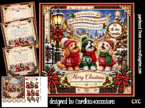 Festive singing dogs 6x6