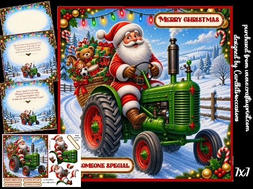 Santa on a tractor