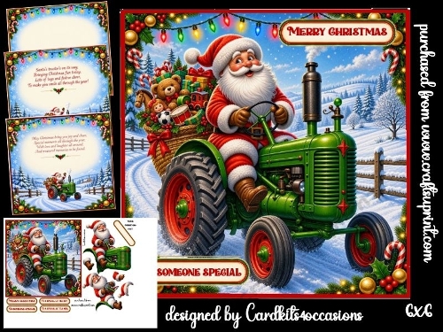 Santa on a tractor 6x6