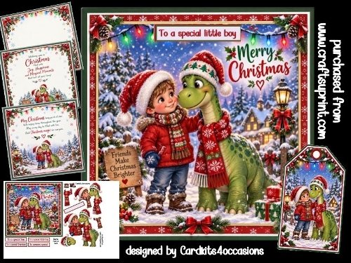 My Christmas friwend the Dinosaur 6x6