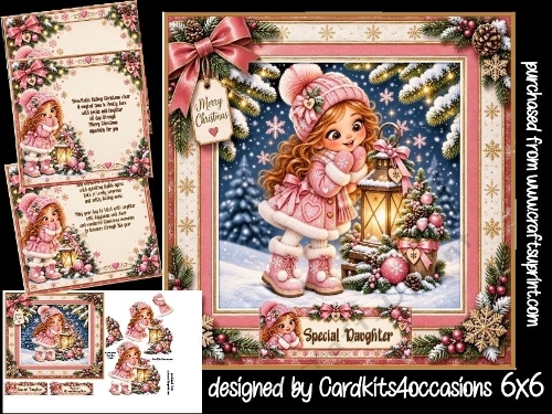 Christmas pretty in pink 6x6