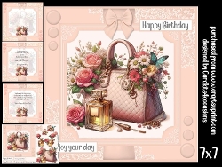 Floral bag and perfume