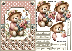 Teddy Bear and flowers