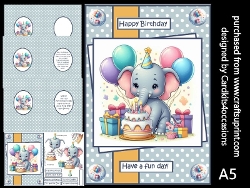 Elephants birthday surprise A5