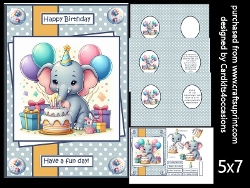 Elephants birthday surprise 5x7