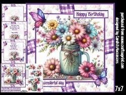 Mason jar flowers and wishes.