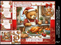 Mother Bear cooks Christmas dinner