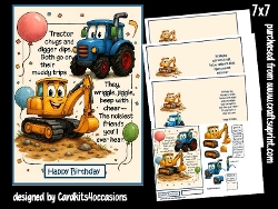 iggers dig and tractors chug 5x7