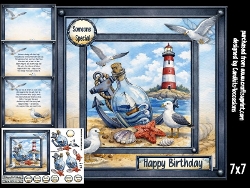Anchor Gulls and Ocean