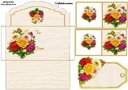 Joyful blooms Money envelope and tags