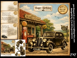 A vintage petrol station