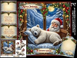 Santa watches a sleepy Bear