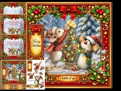 Christmas Mice decorate the tree