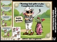 Warning lady golfer at play