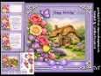 A thatched cottage and flowers