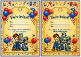 Robo Kid party invites
