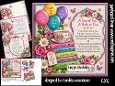 Books Balloons and flowers 6x6