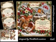 Christmas Robin and squirrel 6x6