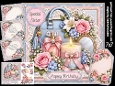 Perfume candle and flowers