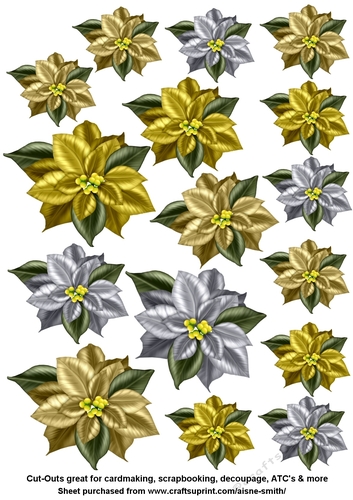 Gold Poinsettia Cut-Outs