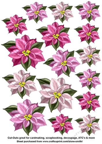Pink Poinsettia Cut-Outs