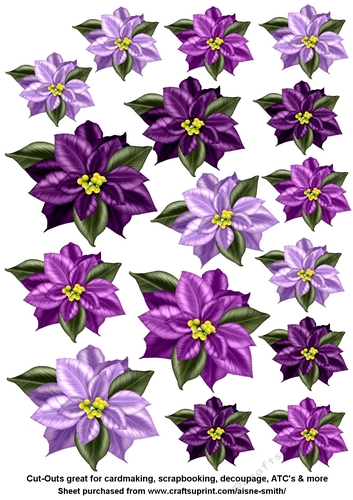 Purple Poinsettia Cut-Outs