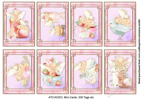 Baby Fairy Toppers / Mini Cards / Tags