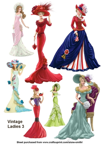 Vintage Ladies 3 Cut-Outs