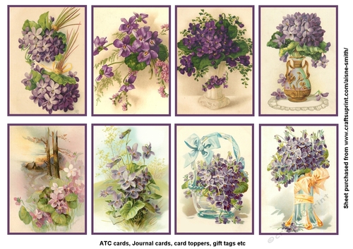 Vintage Violets Card Toppers / Tags