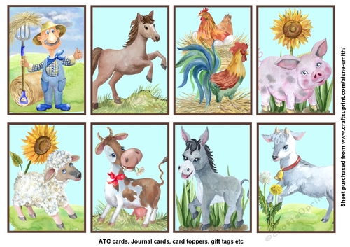 Farm Friends Mini Card Toppers / Tags
