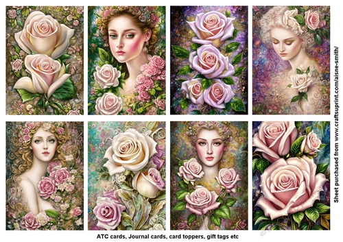 Pastle Roses ATC / Cards / Tags