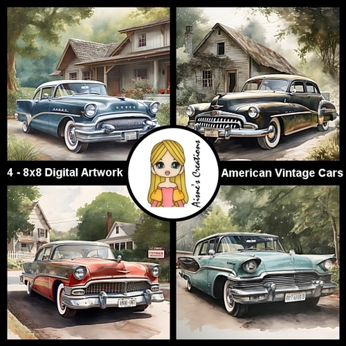 American Vintage Cars Artwork