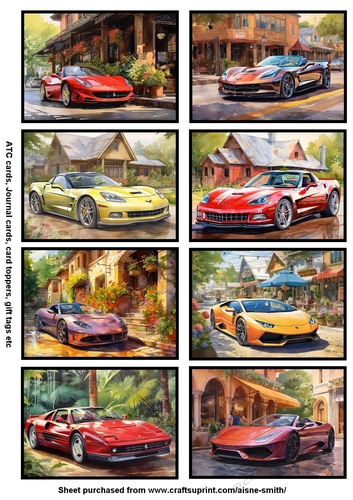 Sports Car Tags / Mini Cards
