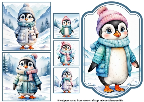 Cute Winter Penguin Toppers