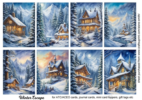 Winter Escape Tags / ATC Cards / Toppers